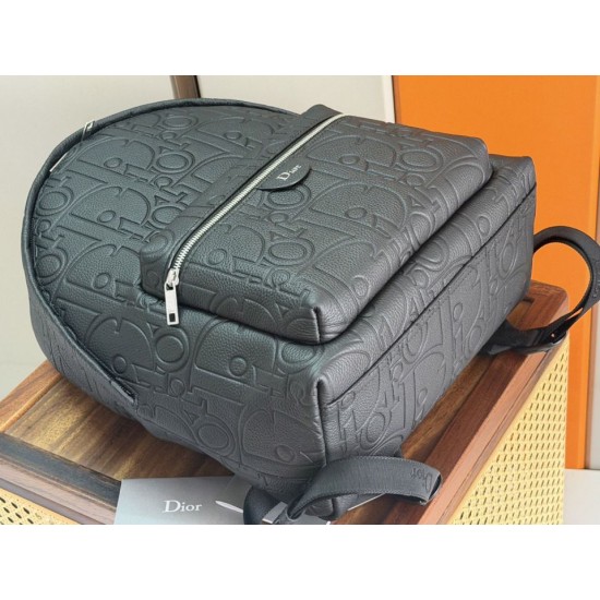 Mirror Quality Replica Dior Rider Backpack with Oblique Zip Black Knockoff