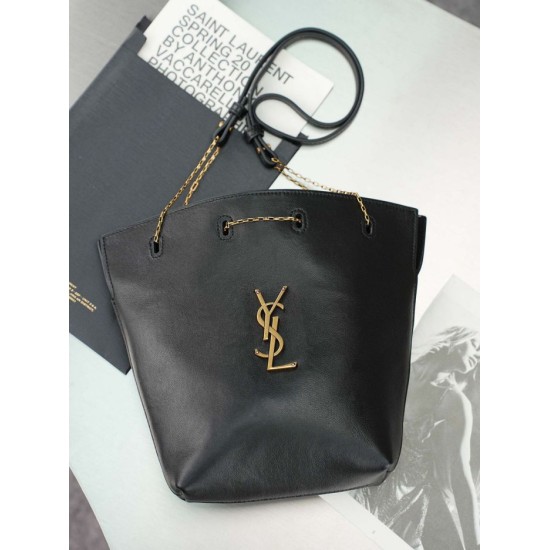 Premium Replica YSL Saint Laurent Pochon Bucket Bag Black Fake Mirror Quality Replica YSL Saint Laurent Pochon Bucket Bag Black Knockoff