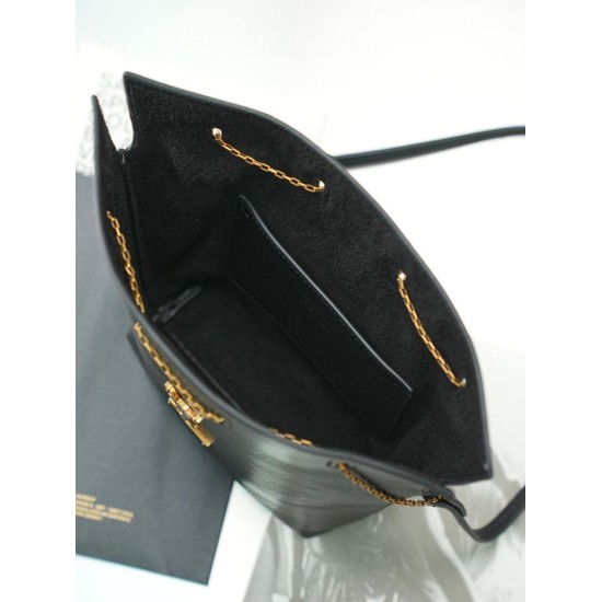 Premium Replica YSL Saint Laurent Pochon Bucket Bag Black Fake Mirror Quality Replica YSL Saint Laurent Pochon Bucket Bag Black Knockoff