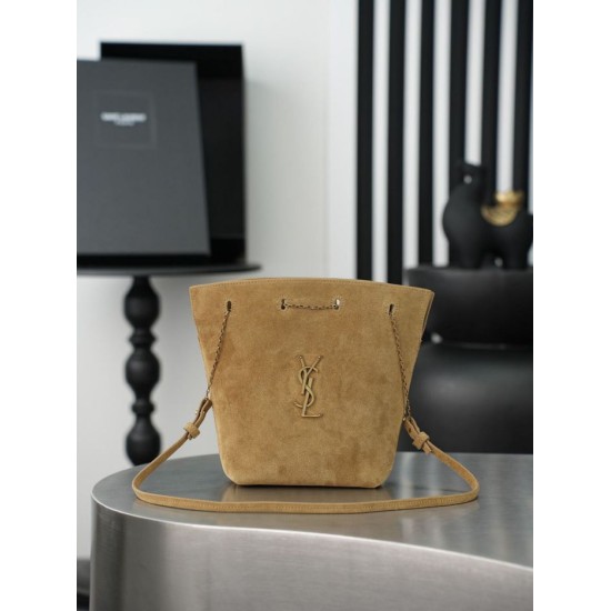 Premium Replica YSL Saint Laurent Pochon Bucket Bag Brown Fake Mirror Quality Replica YSL Saint Laurent Pochon Bucket Bag Brown Knockoff