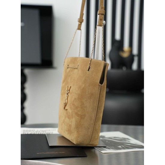 Premium Replica YSL Saint Laurent Pochon Bucket Bag Brown Fake Mirror Quality Replica YSL Saint Laurent Pochon Bucket Bag Brown Knockoff