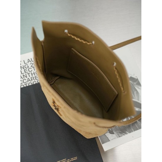 Premium Replica YSL Saint Laurent Pochon Bucket Bag Brown Fake Mirror Quality Replica YSL Saint Laurent Pochon Bucket Bag Brown Knockoff