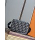 Mirror Quality Replica Dior Rider Shoulder Bag with Oblique Zip Blue Knockoff