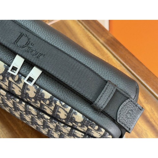 Mirror Quality Replica Dior Rider Shoulder Bag with Oblique Zip Blue Knockoff