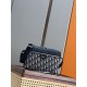 Mirror Quality Replica Dior Rider Shoulder Bag with Oblique Zip Blue Knockoff