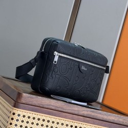 Mirror Quality Replica Dior Rider Shoulder Bag with Zip Black Knockoff