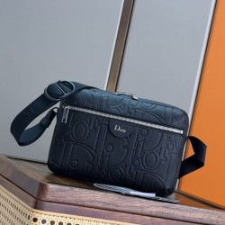Mirror Quality Replica Dior Rider Shoulder Bag with Zip Black Knockoff