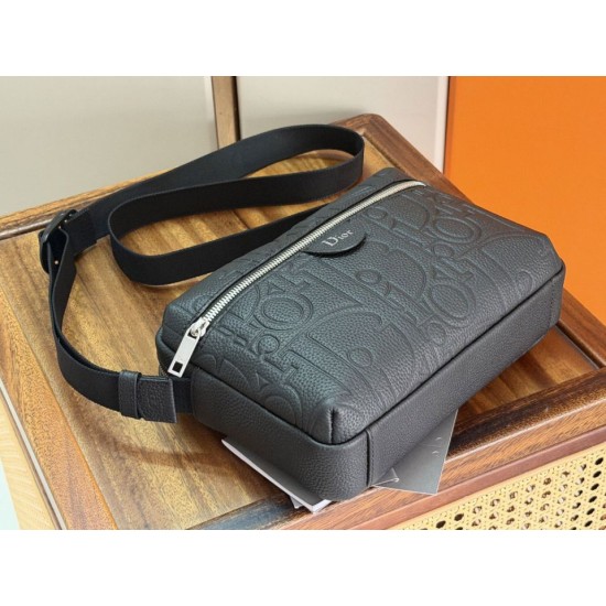 Mirror Quality Replica Dior Rider Shoulder Bag with Zip Black Knockoff