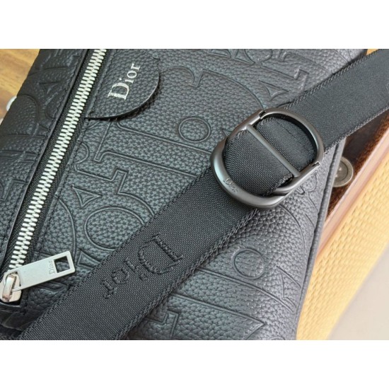 Mirror Quality Replica Dior Rider Shoulder Bag with Zip Black Knockoff