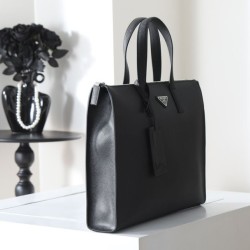 Mirror Quality Replica Prada Saffiano Leather Tote Bag 2VG039 Black Knockoff