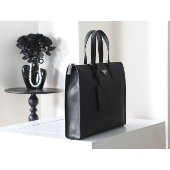 Mirror Quality Replica Prada Saffiano Leather Tote Bag 2VG039 Black Knockoff