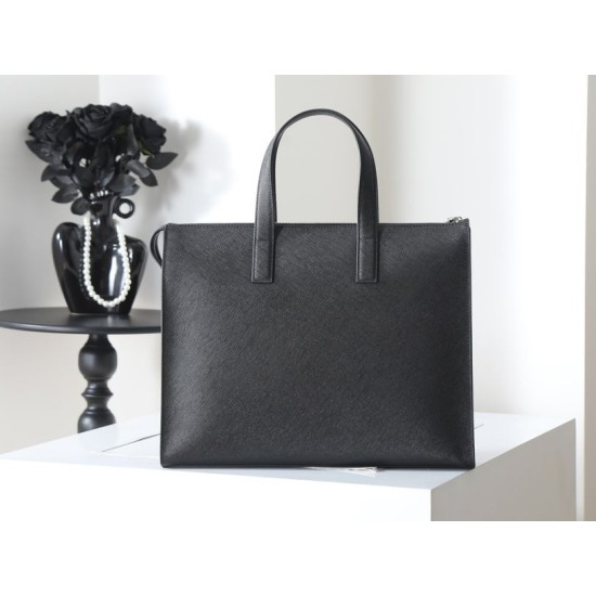 Mirror Quality Replica Prada Saffiano Leather Tote Bag 2VG039 Black Knockoff