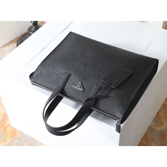 Mirror Quality Replica Prada Saffiano Leather Tote Bag 2VG039 Black Knockoff