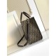 Mirror Quality Replica Fendi FF Jacquard Tote Shopper Bag Brown Knockoff