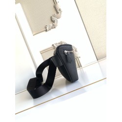 Mirror Quality Replica Fendi FF Fabric Bum Bag Black Knockoff