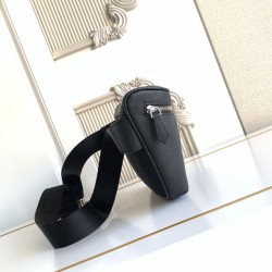 Mirror Quality Replica Fendi FF Fabric Bum Bag Black Knockoff