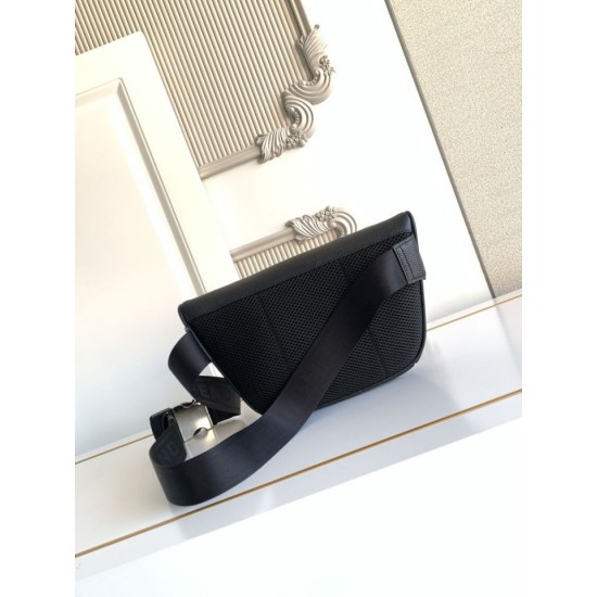 Mirror Quality Replica Fendi FF Fabric Bum Bag Black Knockoff