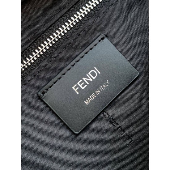 Mirror Quality Replica Fendi FF Fabric Bum Bag Black Knockoff