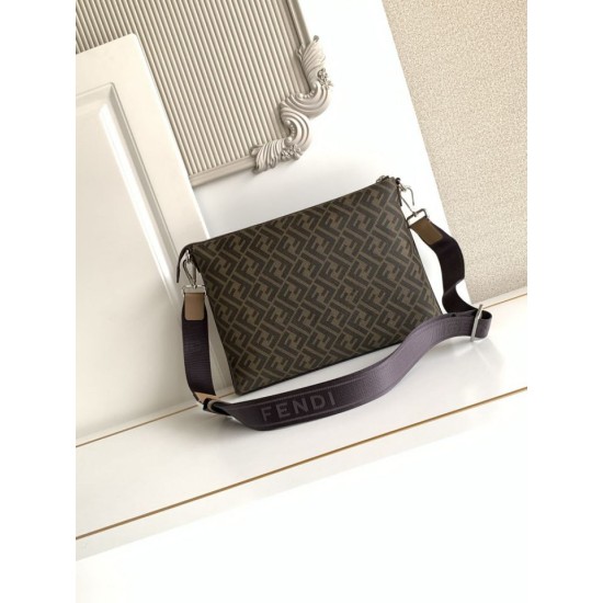 Mirror Quality Replica Fendi Shoulder Bag with Diagonal FF Logo Knockoff