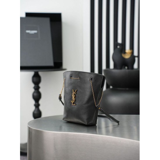 Top Replica YSL Saint Laurent Pochon Bucket Bag Black 1:1 Replica YSL Saint Laurent Pochon Bucket Bag Black