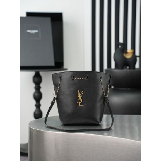 Top Replica YSL Saint Laurent Pochon Bucket Bag Black 1:1 Replica YSL Saint Laurent Pochon Bucket Bag Black
