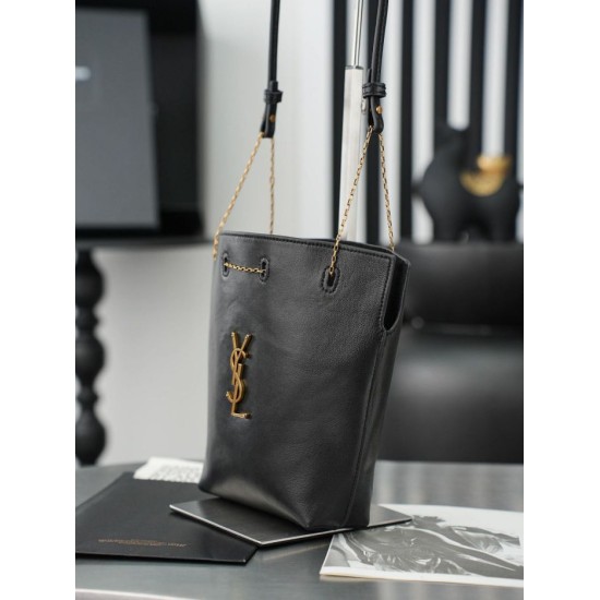 Top Replica YSL Saint Laurent Pochon Bucket Bag Black 1:1 Replica YSL Saint Laurent Pochon Bucket Bag Black
