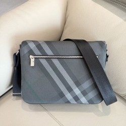 1:1 Replica Burberry Grid Crossbody Bag with Equestrian Logo Gray