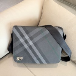 1:1 Replica Burberry Grid Crossbody Bag with Equestrian Logo Gray