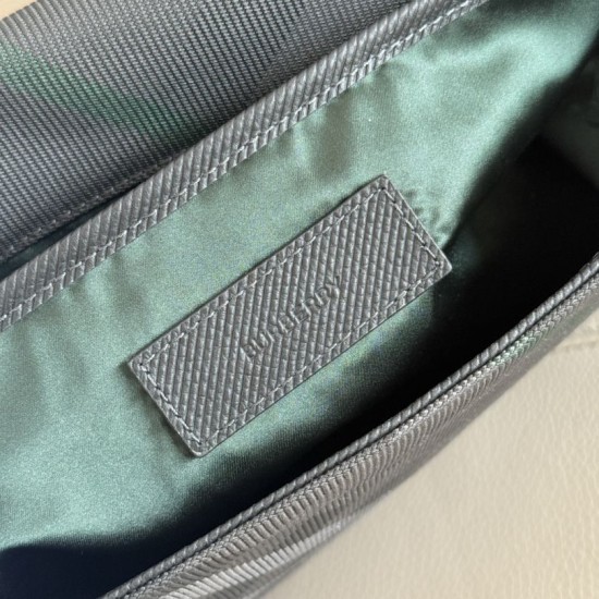 Top Replica Burberry Grid Crossbody Bag with Equestrian Logo Gray 1:1 Replica Burberry Grid Crossbody Bag with Equestrian Logo Gray