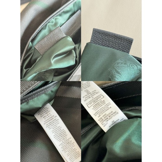 Top Replica Burberry Grid Crossbody Bag with Equestrian Logo Gray 1:1 Replica Burberry Grid Crossbody Bag with Equestrian Logo Gray
