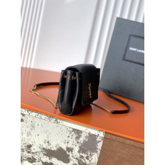 Top Replica YSL Saint Laurent Mini Nolita Crossbody Bag Black 1:1 Replica YSL Saint Laurent Mini Nolita Crossbody Bag Black