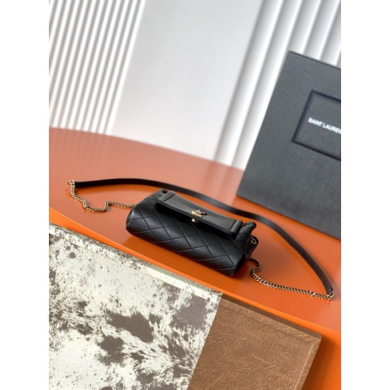 Top Replica YSL Saint Laurent Mini Nolita Crossbody Bag Black 1:1 Replica YSL Saint Laurent Mini Nolita Crossbody Bag Black