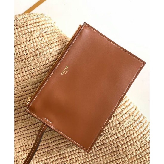 Replica Celine Medium Supple Celine Classic Panier Raffia And Calfskin 114342 Coffee