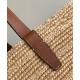 Replica Celine Medium Supple Celine Classic Panier Raffia And Calfskin 114342 Coffee