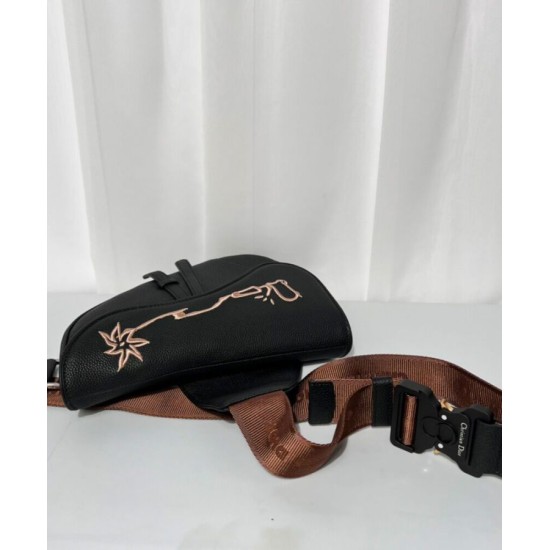Replica Christian Dior Cactus Jack Dior Saddle Bag Black