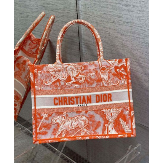 Fake Christian Dior Medium Dior Book Tote Orange Replica