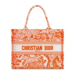Fake Christian Dior Medium Dior Book Tote Orange Replica