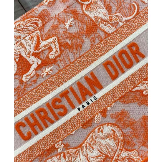 Fake Christian Dior Medium Dior Book Tote Orange Replica