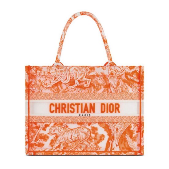 Fake Christian Dior Medium Dior Book Tote Orange Replica