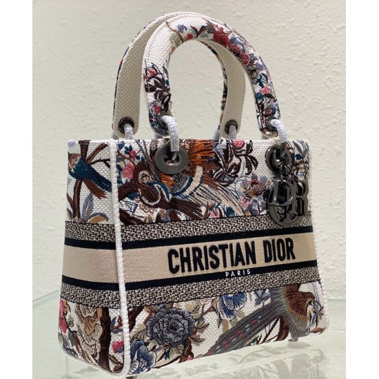 Replica Christian Dior Medium Lady D-Lite Bag White