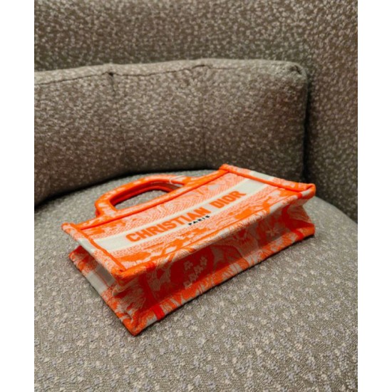 Fake Christian Dior Mini Dior Book Tote Orange Replica