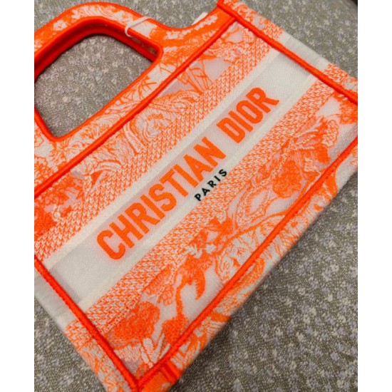 Fake Christian Dior Mini Dior Book Tote Orange Replica