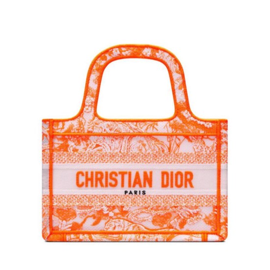 Fake Christian Dior Mini Dior Book Tote Orange Replica