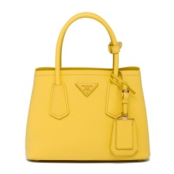 Replica Prada Double Saffiano Leather Mini Bag Yellow