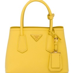 Replica Prada Double Saffiano Leather Mini Bag Yellow