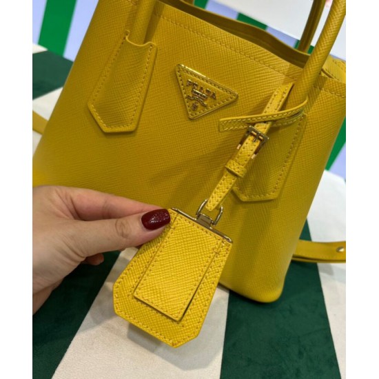 Fake Prada Double Saffiano Leather Mini Bag Yellow Replica Replica Prada Double Saffiano Leather Mini Bag Yellow
