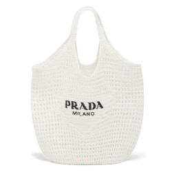Replica Prada Raffia Tote Bag Cream