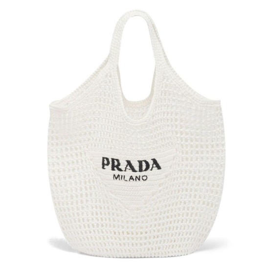 Replica Prada Raffia Tote Bag Cream