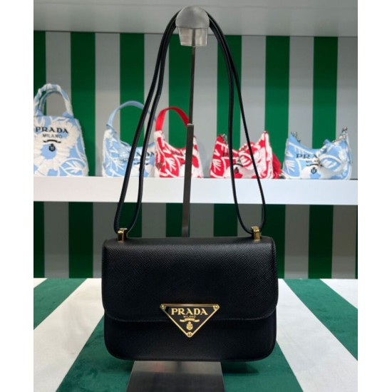 Fake Prada Saffiano Shoulder Bag Black Replica