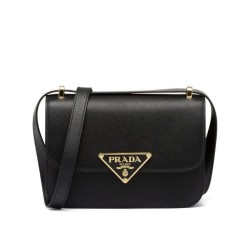 Fake Prada Saffiano Shoulder Bag Black Replica
